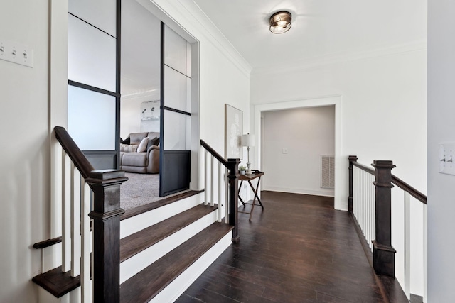 4376 Pretoria Run, Murfreesboro, TN 37128 - staircase with ornamental molding and wood finished floors