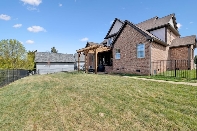 4376 Pretoria Run, Murfreesboro, TN 37128 - rear view of house with crawl space, brick siding, and a fenced backyard