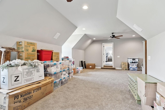 4376 Pretoria Run, Murfreesboro, TN 37128 - bonus room with carpet, recessed lighting, a ceiling fan, and vaulted ceiling