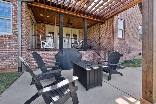 4376 Pretoria Run, Murfreesboro, TN 37128 - view of patio / terrace with grilling area and a ceiling fan