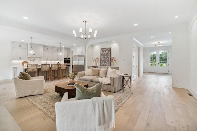 0 Horn Spgs, Lebanon, TN 37087 - living area featuring a chandelier, recessed lighting, and light wood-style flooring