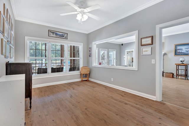 1660 Stokley Ln, Old Hickory, TN 37138 - empty room with plenty of natural light, wood finished floors, crown molding, and ceiling fan