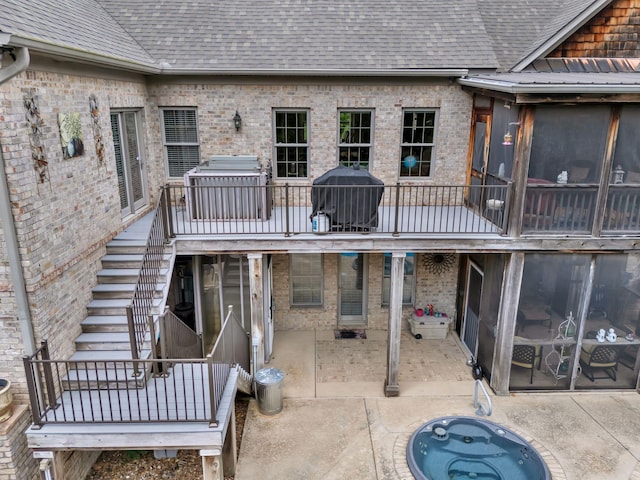 1660 Stokley Ln, Old Hickory, TN 37138 - back of house with stairway, roof with shingles, and brick siding