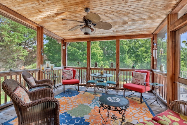 1660 Stokley Ln, Old Hickory, TN 37138 - sunroom / solarium featuring ceiling fan and view of scattered trees
