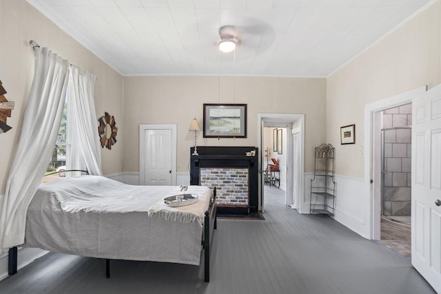584 Limestone Ave, Lewisburg, TN 37091 - bedroom with ornamental molding, wood finished floors, and wainscoting