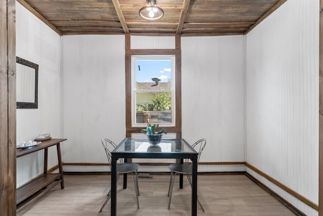 584 Limestone Ave, Lewisburg, TN 37091 - dining space featuring wooden ceiling and light wood-type flooring