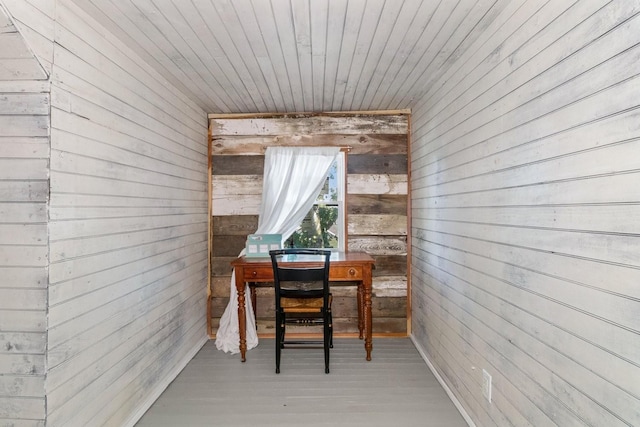 584 Limestone Ave, Lewisburg, TN 37091 - dining area with wood walls, wood finished floors, and wooden ceiling