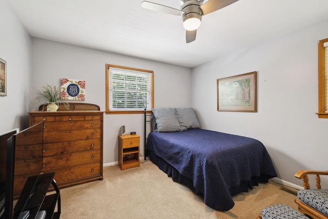1148 Green Valley Dr, Lewisburg, TN 37091 - bedroom with light colored carpet and ceiling fan