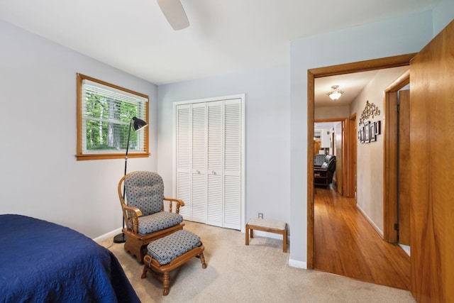 1148 Green Valley Dr, Lewisburg, TN 37091 - bedroom with a closet, light colored carpet, and a ceiling fan