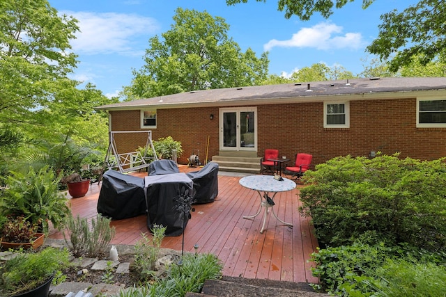 1148 Green Valley Dr, Lewisburg, TN 37091 - wooden deck featuring entry steps and french doors