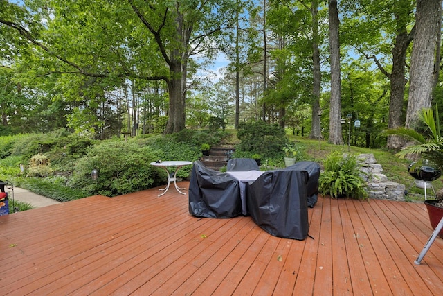 1148 Green Valley Dr, Lewisburg, TN 37091 - deck with view of wooded area