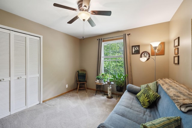 1148 Green Valley Dr, Lewisburg, TN 37091 - sitting room with carpet flooring and ceiling fan