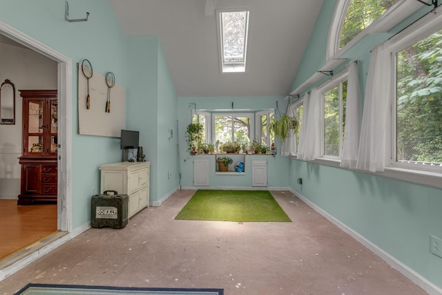 1530 Potter Dr, Columbia, TN 38401 - unfurnished sunroom featuring plenty of natural light, lofted ceiling, and a skylight