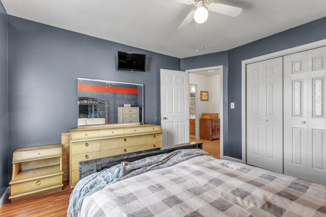 1530 Potter Dr, Columbia, TN 38401 - bedroom with a closet, wood finished floors, and a ceiling fan