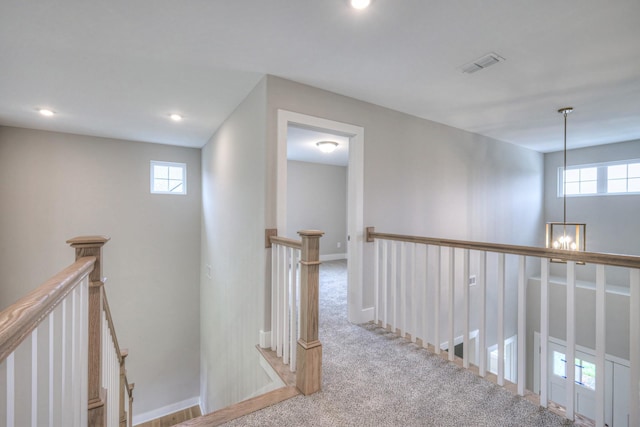 4016 Runyan Cv, Murfreesboro, TN 37127 - corridor with an upstairs landing, carpet floors, and recessed lighting