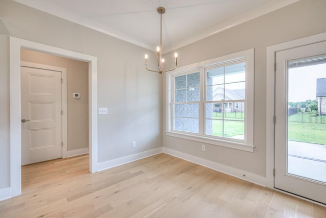 4016 Runyan Cv, Murfreesboro, TN 37127 - unfurnished dining area featuring a chandelier and light wood-style flooring