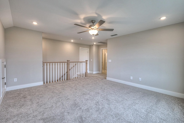 5560 Sinclair Ct, Murfreesboro, TN 37127 - carpeted spare room featuring ceiling fan and recessed lighting