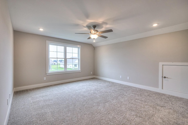 5560 Sinclair Ct, Murfreesboro, TN 37127 - empty room featuring a ceiling fan, carpet floors, and recessed lighting