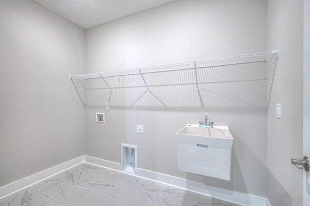 4113 Cile Ct, Murfreesboro, TN 37127 - washroom featuring washer hookup, light marble finish floors, and hookup for an electric dryer