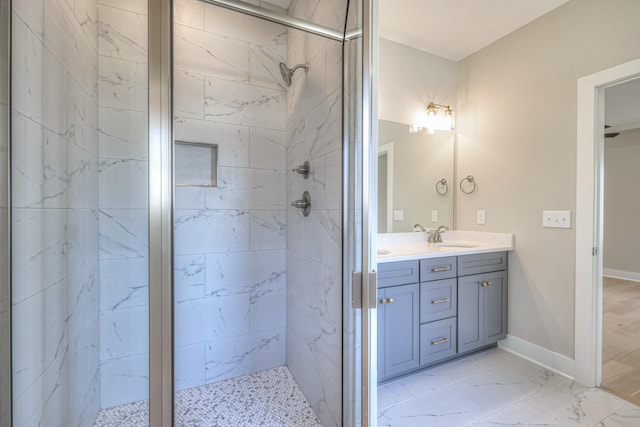 4113 Cile Ct, Murfreesboro, TN 37127 - full bathroom with double vanity, a marble finish shower, and marble finish floors
