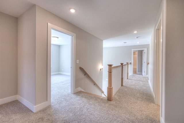 4113 Cile Ct, Murfreesboro, TN 37127 - hall with an upstairs landing, carpet floors, and recessed lighting
