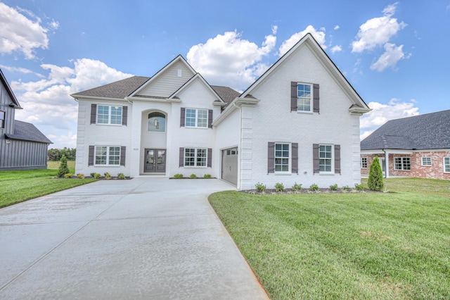 4113 Cile Ct, Murfreesboro, TN 37127 - traditional-style house featuring driveway, a front yard, french doors, and a garage