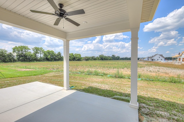 4113 Cile Ct, Murfreesboro, TN 37127 - view of patio featuring ceiling fan and a view of countryside