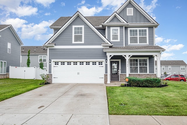 1704 Lannister Ave, Murfreesboro, TN 37128 - craftsman-style house with concrete driveway, an attached garage, board and batten siding, and covered porch