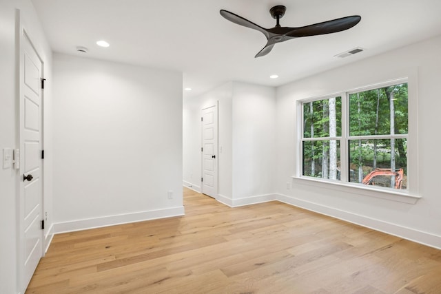 1007 Pheasant Ct, Kingston Springs, TN 37082 - spare room featuring a ceiling fan, light wood-style flooring, and recessed lighting