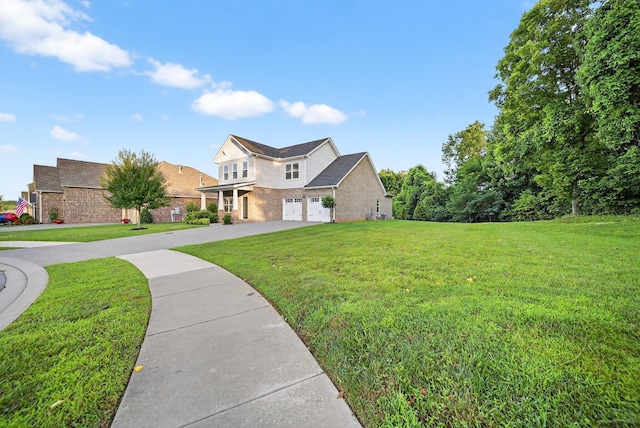 751 Pebble Creek Ln, Lebanon, TN 37090 - view of front of property featuring brick siding, a garage, a front yard, and concrete driveway