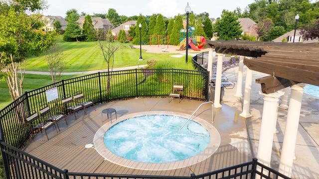 751 Pebble Creek Ln, Lebanon, TN 37090 - view of pool with a yard and a hot tub