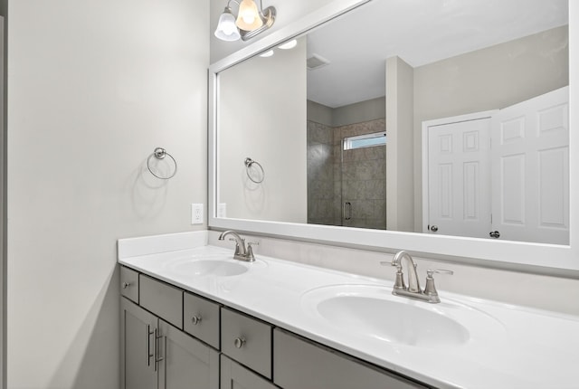 751 Pebble Creek Ln, Lebanon, TN 37090 - bathroom with double vanity and a stall shower