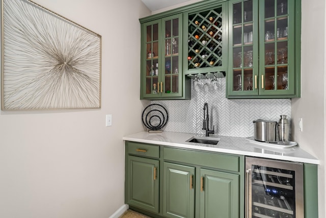 4305 Minette Ct, Mount Juliet, TN 37122 - indoor wet bar with wine cooler and decorative backsplash