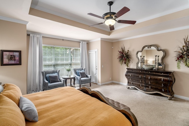 4305 Minette Ct, Mount Juliet, TN 37122 - carpeted bedroom featuring a raised ceiling, ornamental molding, and ceiling fan