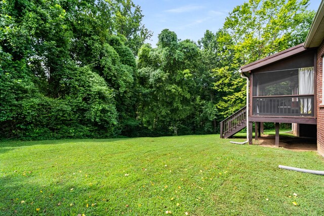 4305 Minette Ct, Mount Juliet, TN 37122 - view of green lawn featuring stairway and a sunroom