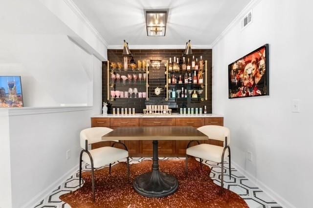 2083 Stokes Ln, Nashville, TN 37215 - indoor bar featuring baseboards and ornamental molding