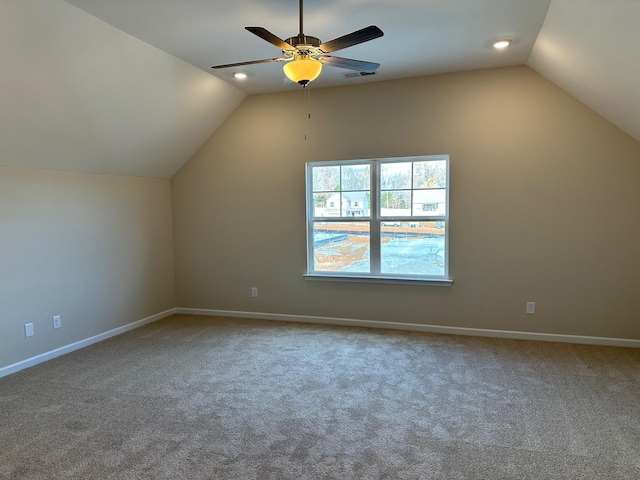 1004 Wiseman Farm Rd, Fairview, TN 37062 - additional living space featuring lofted ceiling, carpet, and ceiling fan