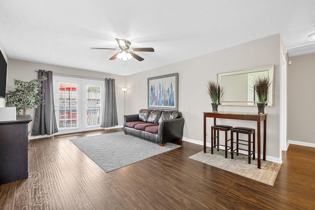 344 Pioneer Dr, Oak Grove, KY 42262 - living room featuring ceiling fan and wood finished floors