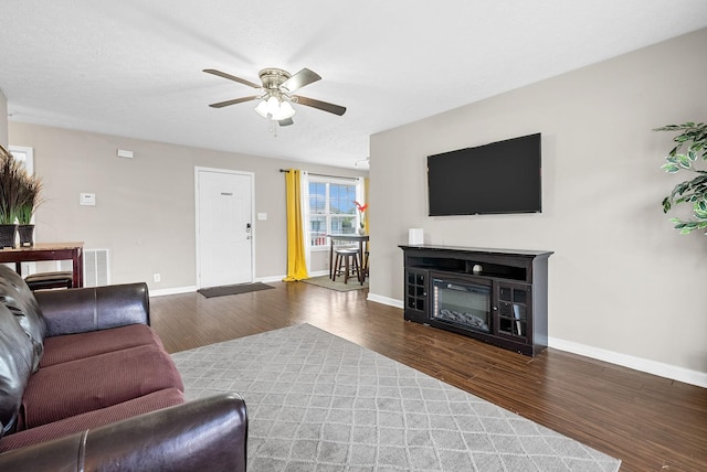 344 Pioneer Dr, Oak Grove, KY 42262 - living room featuring ceiling fan and wood finished floors