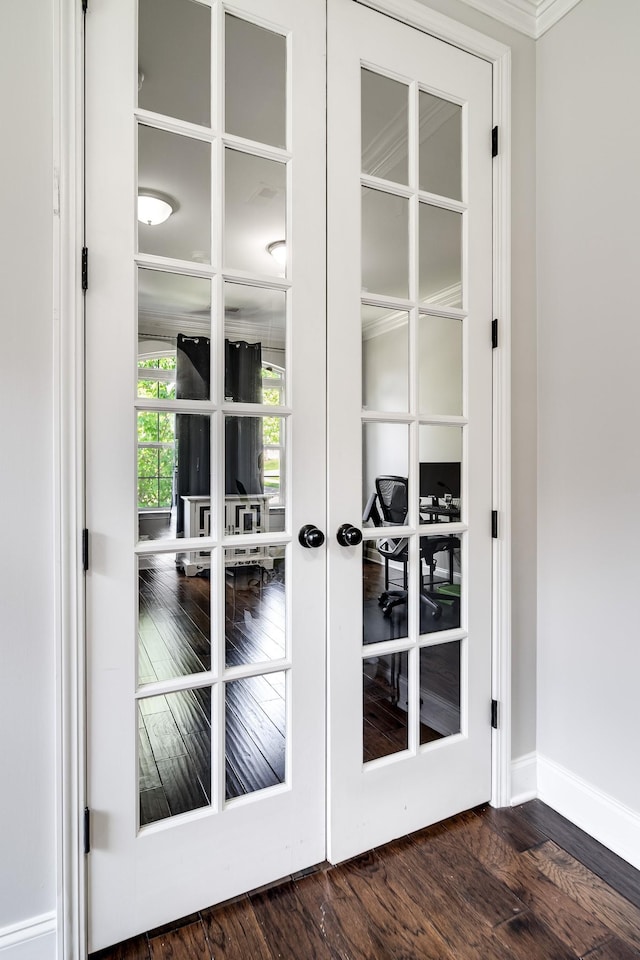 230 Fowler Cir, Franklin, TN 37064 - detailed view of french doors and wood finished floors