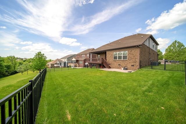 230 Fowler Cir, Franklin, TN 37064 - rear view of property featuring a fenced backyard, brick siding, a patio area, and stairway