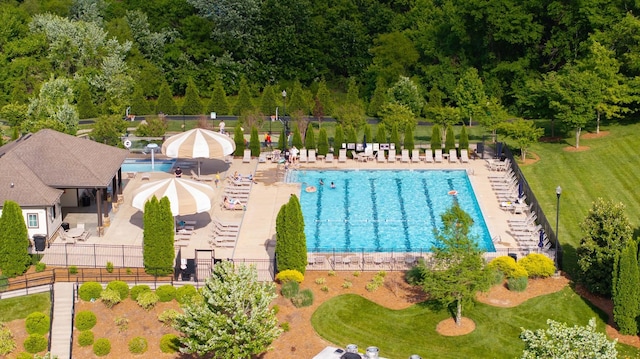 230 Fowler Cir, Franklin, TN 37064 - bird's eye view of a pool area