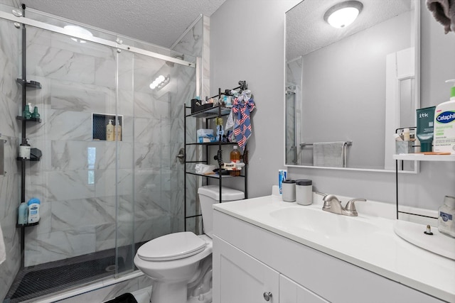3222 Joselin Ln, Chattanooga, TN 37415 - full bath featuring a textured ceiling, vanity, and a marble finish shower