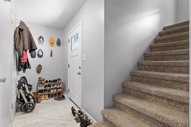 3222 Joselin Ln, Chattanooga, TN 37415 - entrance foyer with stairway and light marble finish flooring