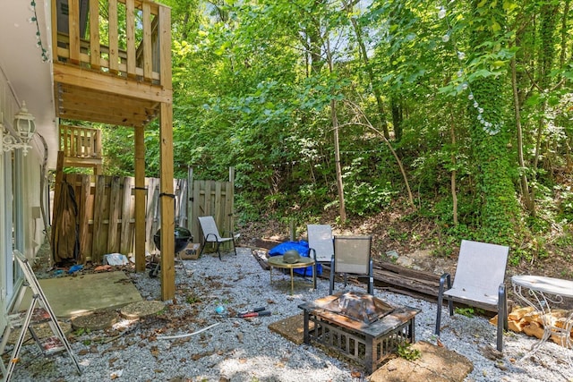 3222 Joselin Ln, Chattanooga, TN 37415 - view of patio featuring a fire pit