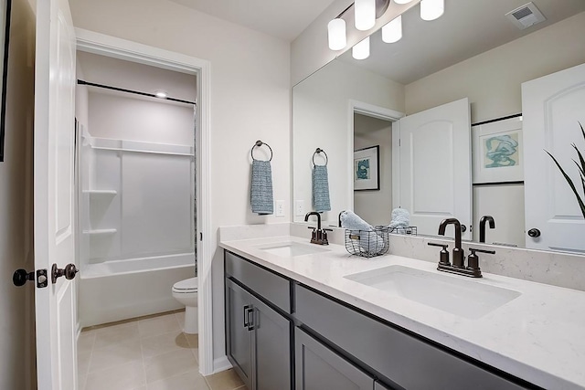 286 Subban Ct, Lebanon, TN 37087 - bathroom with double vanity, tile patterned flooring, and shower / bath combination