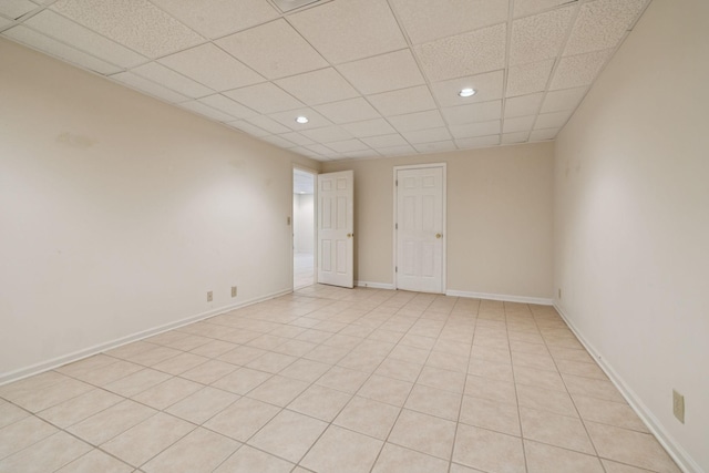 7023 Timber Oak Dr, Mount Juliet, TN 37122 - spare room featuring recessed lighting, a paneled ceiling, and light tile patterned flooring
