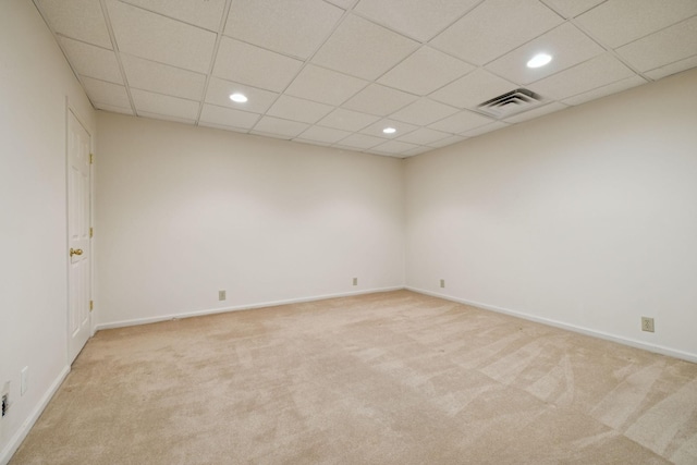 7023 Timber Oak Dr, Mount Juliet, TN 37122 - empty room featuring light carpet, recessed lighting, and a drop ceiling