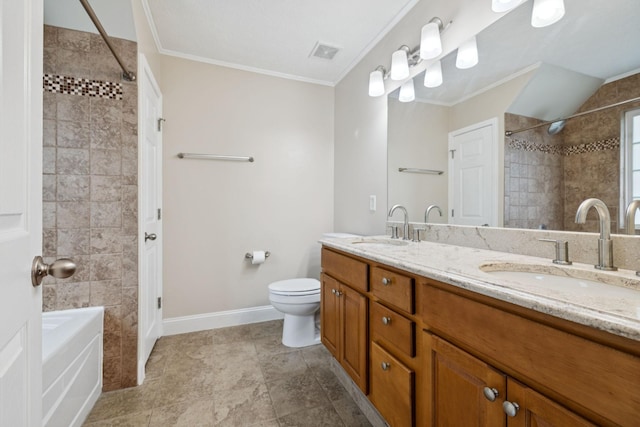 7023 Timber Oak Dr, Mount Juliet, TN 37122 - bathroom with double vanity and ornamental molding