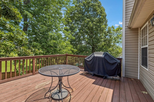 7023 Timber Oak Dr, Mount Juliet, TN 37122 - wooden terrace featuring a grill and outdoor dining area